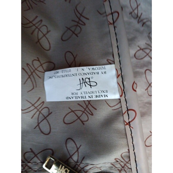 Vintage Diane von Furstenberg Tapestry Weekender Tote Bag Brown Zip Top EUC - Picture 6 of 6